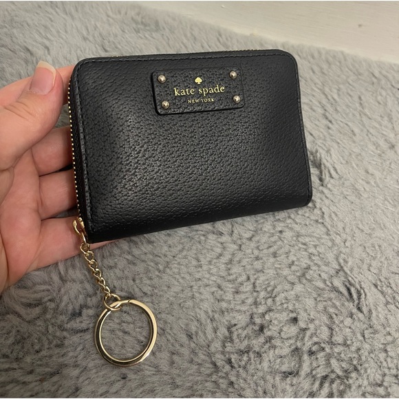 KATE ♠️ SPADE BLACK LEATHER SM WALLET - Picture 4 of 8